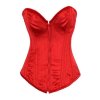 Steel Boned Corset Red Velvet with Zipper