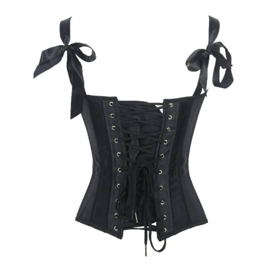 Corset Black with Pink Center Panel - Click Image to Close