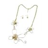 Jewelry Set Filigree Flower Necklace and Earrings