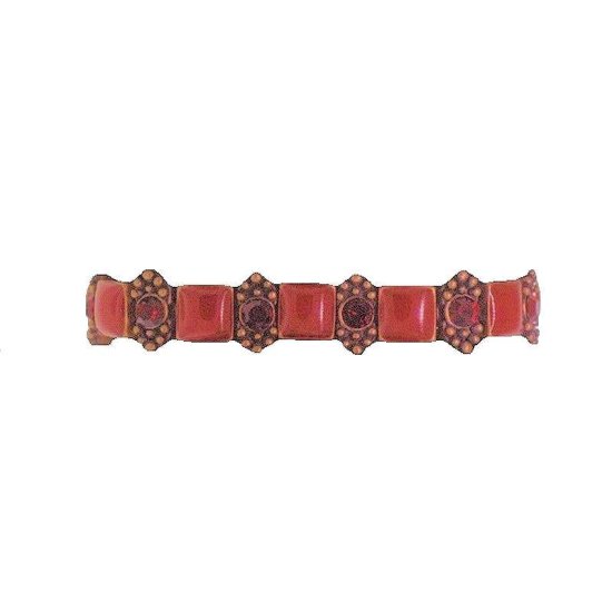Bracelet Red Squares and Diamonds Stretch - Click Image to Close