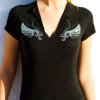 T-Shirt with Rhinestones Angel Love by Sabrina Barnett