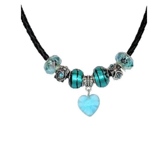 Beaded Necklace Lovely in Teal - Click Image to Close