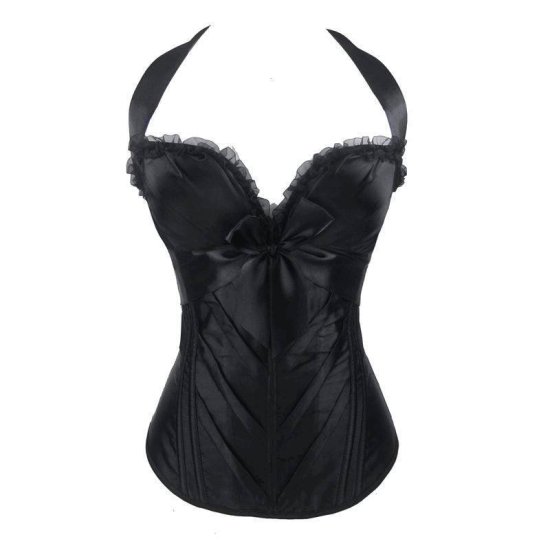 Corset Black in Halter Style Heavily Padded - Click Image to Close