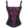 Corset Black with Pink Center Panel