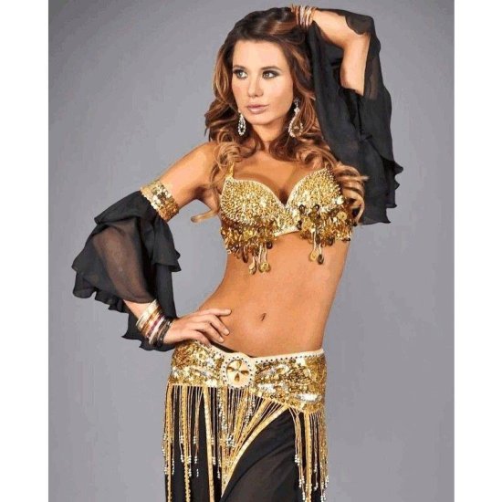 Belly Dance Costume Arm Bands with Elastic and Sequins - Click Image to Close