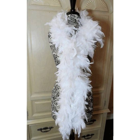 Bridal Feather Boa with Opal Sheen - Click Image to Close