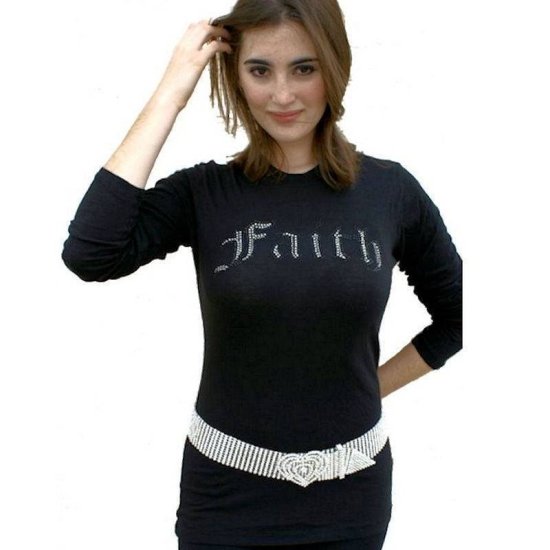 T-Shirt Rhinestone Faith by Sabrina Barnett - Click Image to Close