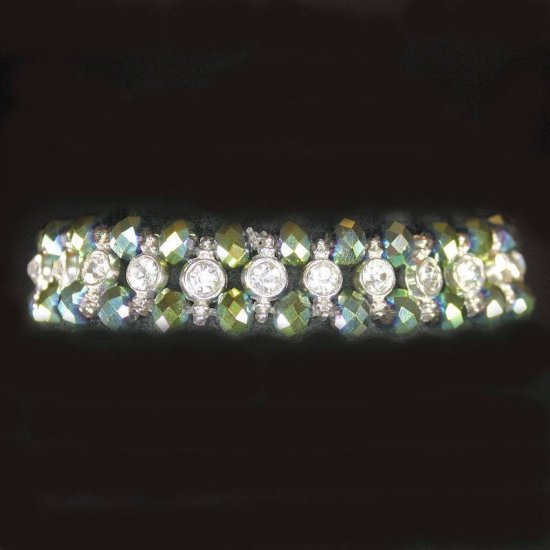 Bracelet Glistening Crystals in a Row Stretch - Click Image to Close