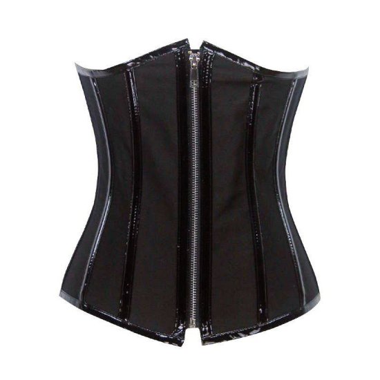 Steel Boned Underbust Corset Black Also Plus Sizes - Click Image to Close