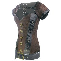 Steel Boned Steam Punk Corset Brown Also Plus Sizes