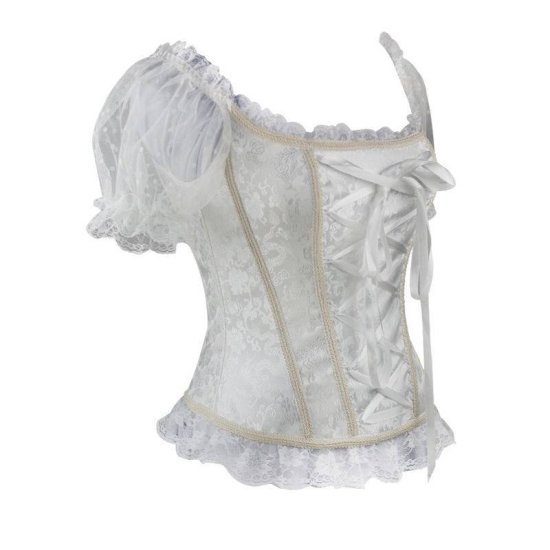 Bridal Corset White with Sleeves - Click Image to Close