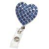Badge Holder Blue Metal Heart