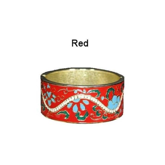 Bracelet Brilliant Color Hinged Bangle - Click Image to Close