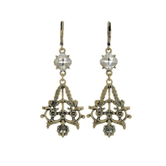 Earrings Crystals and Lace - Click Image to Close