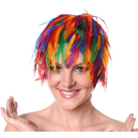 Wig Feather Hair Multicolored for Your Costume - Click Image to Close
