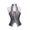 Steel Boned Corset Silver with Lace Up Front