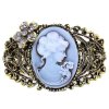 Bracelet Vintage Cameo and Crystals Bangle