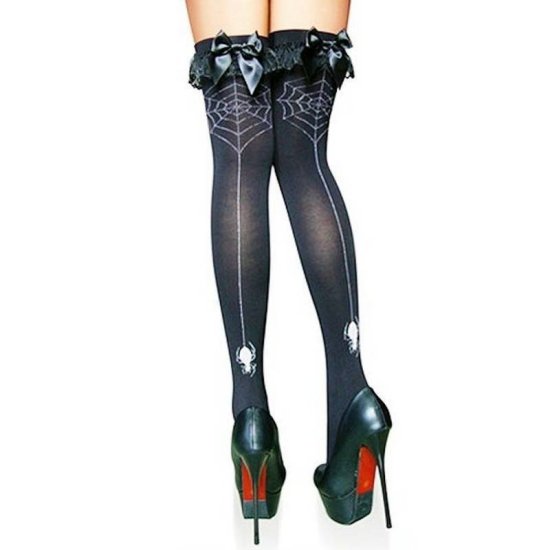 Stockings Spider Web Thigh High - Click Image to Close