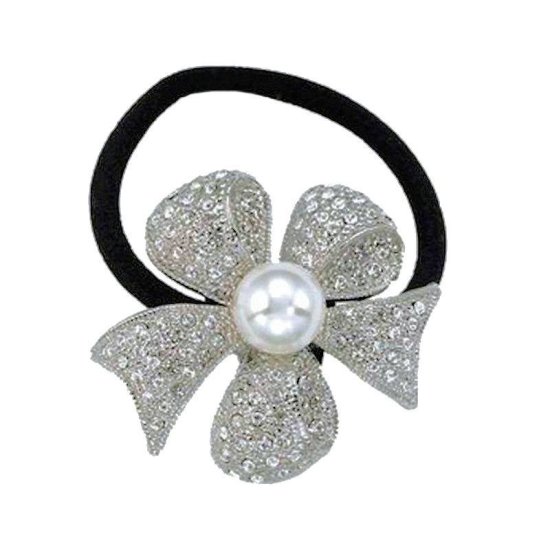 Bridal Ponytail Holder Crystal Delight - Click Image to Close