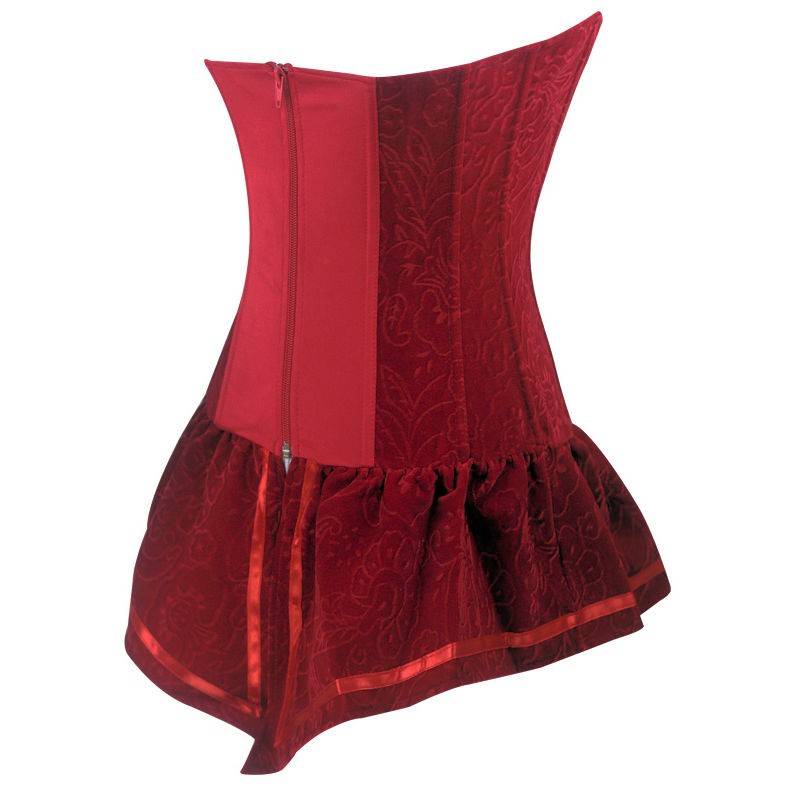 Corset Dress Red Velvet Jumper and Black Lace Dress - Click Image to Close