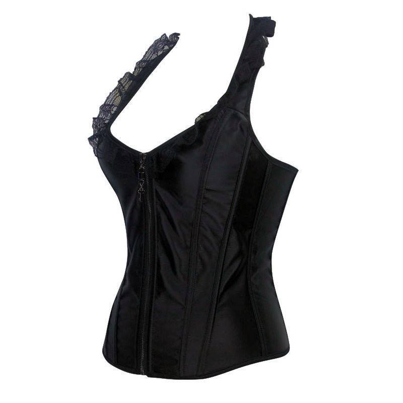 Corset Black in Halter Style with Key Charm - Click Image to Close