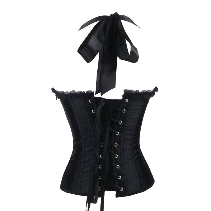 Corset Black in Halter Style Heavily Padded - Click Image to Close