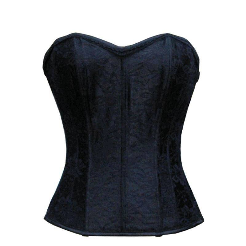 Steel Boned Corset Black with Hook and Eye Closures - Click Image to Close