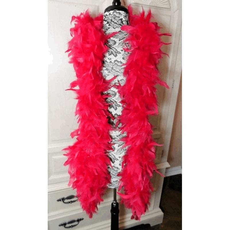 Feather Boa in Red Luxuriously Thick - Click Image to Close