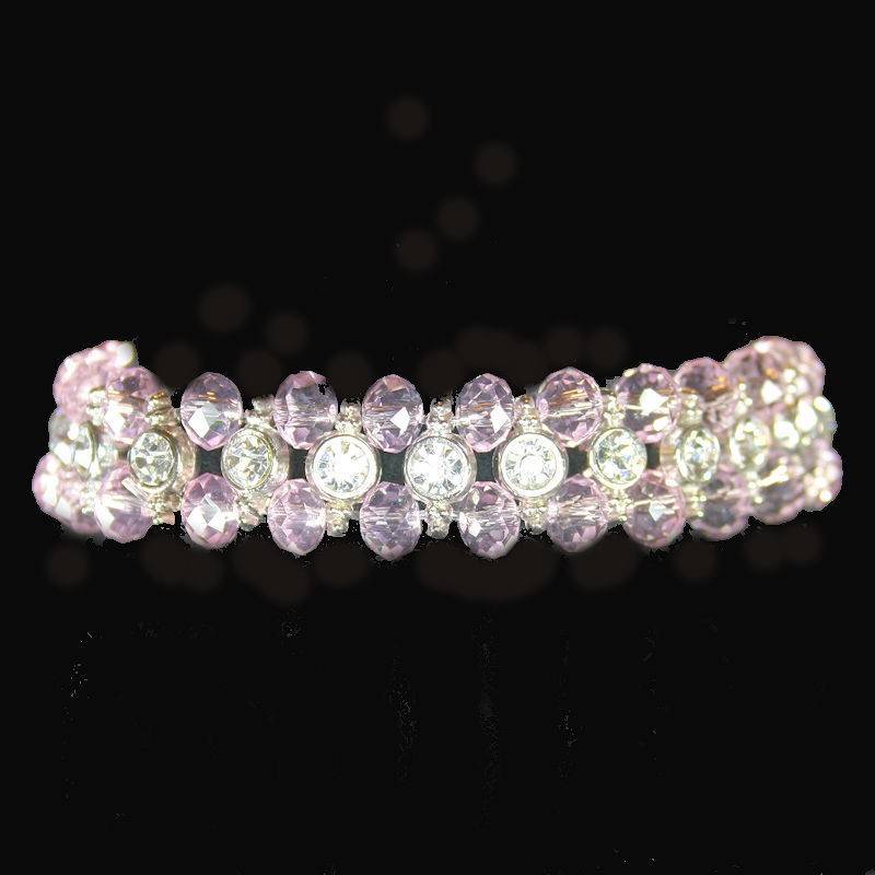 Bracelet Glistening Crystals in a Row Stretch - Click Image to Close