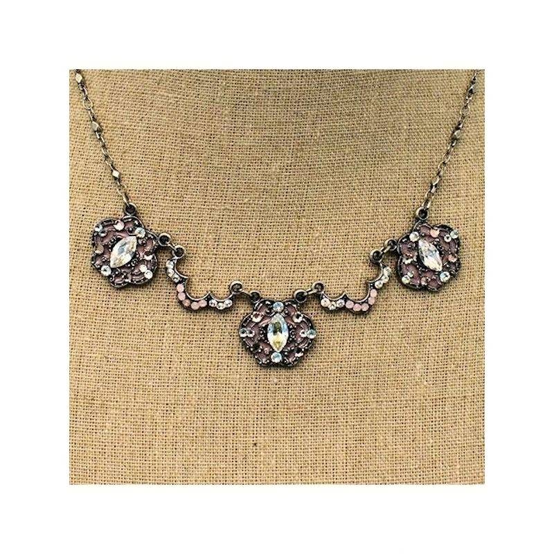Necklace Cat Eye Opals and Crystals - Click Image to Close